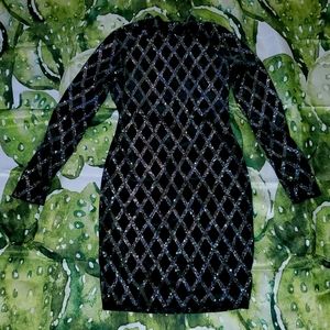 Long sleeve open back dress